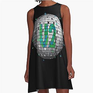 U2 Disco Ball Green A-Line Dress