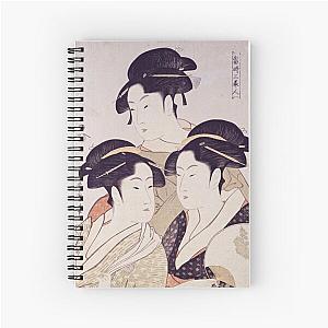 Three beauties of our day, ukiyo-e from Kitagawa Utamaro Spiral Notebook