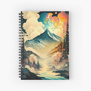 Ukiyo e style Landscape Spiral Notebook