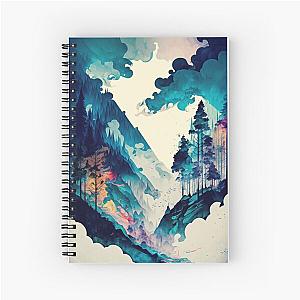 Ukiyo e style Landscape Spiral Notebook