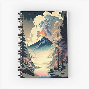 Ukiyo e style Landscape Spiral Notebook