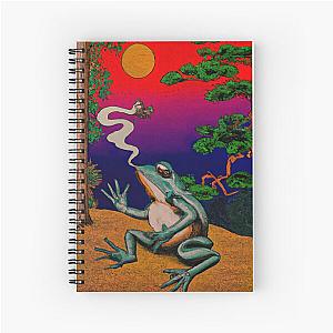 Ukiyo-e Painting of Frog Smoking Spiral Notebook