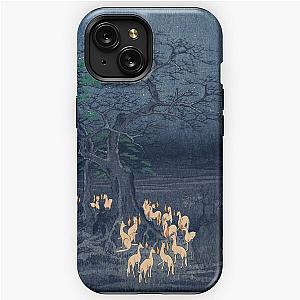 Foxes at Night Shrine Vintage Ukiyo-e Japanese Art iPhone Tough Case