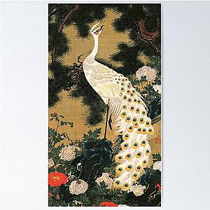 Old Pine Tree and Peacock by Ito Jakuchu - Ukiyo-e - Japanese Painters Art Poster