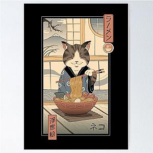 Neko Ramen Ukiyo-e Poster