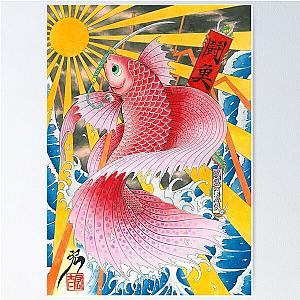 ukiyo-e betta fish  Poster