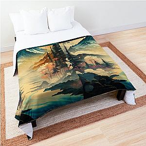 Ukiyo e style Landscape Comforter