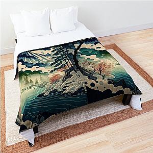 Ukiyo e style Landscape Comforter