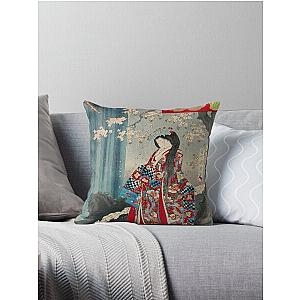 Ukiyo-e Japanese Art Classic Geisha Lady - Japan Art    Throw Pillow