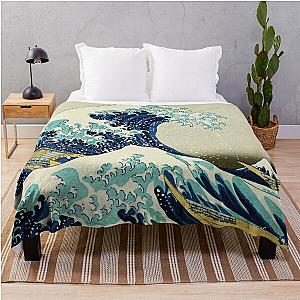 The Great Wave off Kanagawa by the Japanese ukiyo-e artist Hokusai Hiroshige nature waves painting HD HIGH QUALITY Throw Blanket