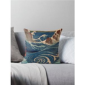 JAPAN UKIYO-E UTAGAWA HIROSHIGE WAVES Throw Pillow