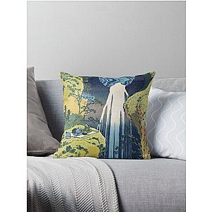 Hokusai Japanese Ukiyoe Art: The Amida Falls in the Far Reaches of the Kisokaido Road Throw Pillow