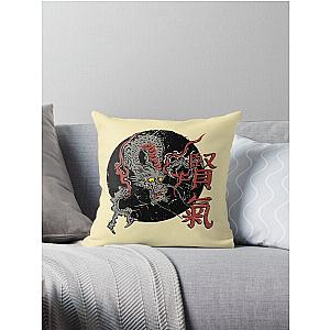 Ukiyo-E Dragon Throw Pillow