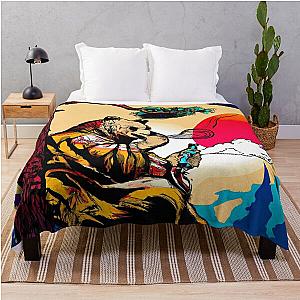 Ukiyo-e Style Art Bear Chillen Throw Blanket