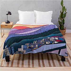 Ukiyo-e City Art Throw Blanket