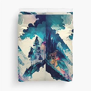 Ukiyo e style Landscape Duvet Cover