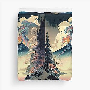 Ukiyo e style Landscape Duvet Cover