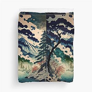 Ukiyo e style Landscape Duvet Cover