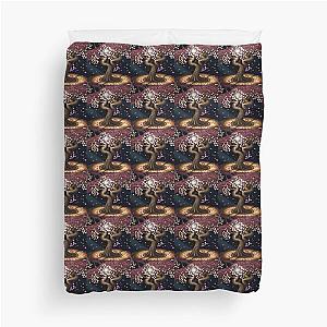 ukiyo-e radiant cherry blossom healthy tree illuminated in an enchanted forest Duvet Cover