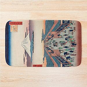 Mount Fuji above Ancient Street Ukiyo-e Japanese Art Bath Mat