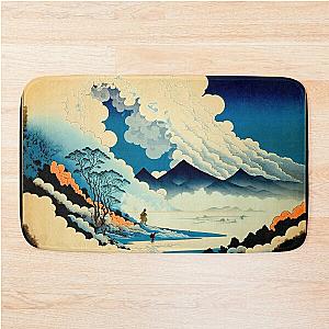 Landscape Painting, ukiyo-e art style Bath Mat