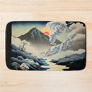 Landscape Painting, ukiyo-e art style Bath Mat