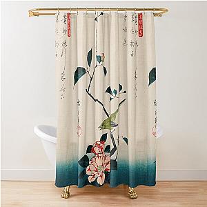 Japanese nightingale Ukiyo-e Hiroshige Shower Curtain