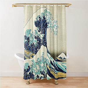 The Great Wave off Kanagawa by the Japanese ukiyo-e artist Hokusai Hiroshige nature waves painting HD HIGH QUALITY Shower Curtain