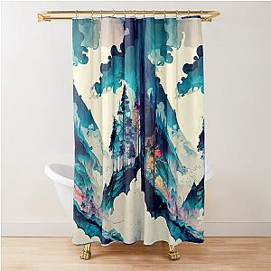 Ukiyo e style Landscape Shower Curtain