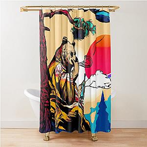 Ukiyo-e Style Art Bear Chillen Shower Curtain