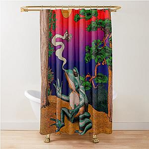 Ukiyo-e Painting of Frog Smoking Shower Curtain