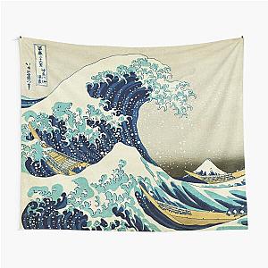 The Great Wave off Kanagawa by the Japanese ukiyo-e artist Hokusai Hiroshige nature waves painting HD HIGH QUALITY Tapestry