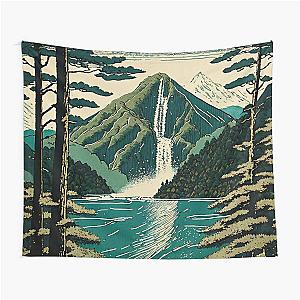 Birthing Up High - A Contemporary Ukiyo-e Nature Landscape Tapestry