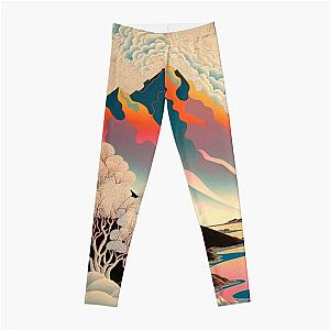 Landscape Painting, ukiyo-e art style Leggings