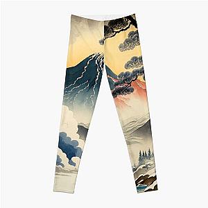 Landscape Painting, ukiyo-e art style Leggings