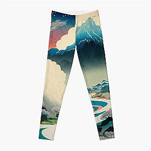 Landscape Painting, ukiyo-e art style Leggings