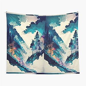 Ukiyo e style Landscape Tapestry