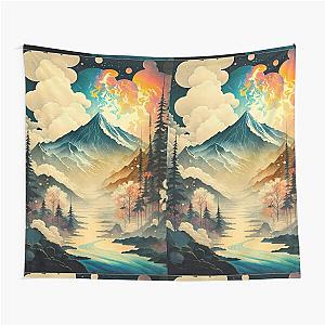 Ukiyo e style Landscape Tapestry