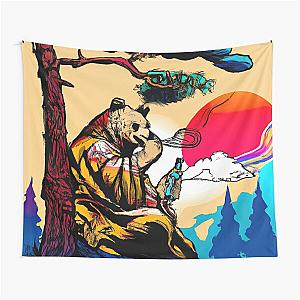 Ukiyo-e Style Art Bear Chillen Tapestry