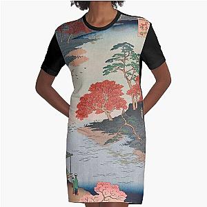 Inside Akiba Shrine Vintage Ukiyo-e Japanese Art Graphic T-Shirt Dress