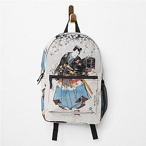 Classic Vintage Ukiyo-e Samurai Old Scroll Japan Art Backpack