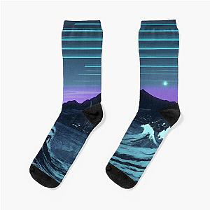 "Calm Down" - Japanese Ukiyo-e Retrowave Socks