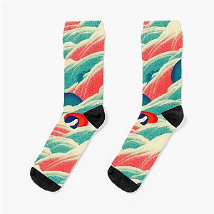 Ukiyo-e Wave Pattern Socks