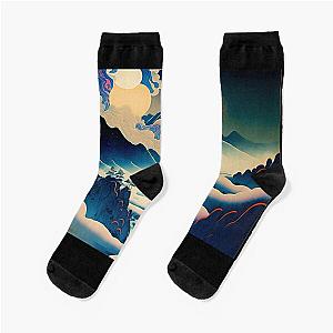 Landscape Painting, ukiyo-e art style Socks