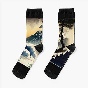 Landscape Painting, ukiyo-e art style Socks