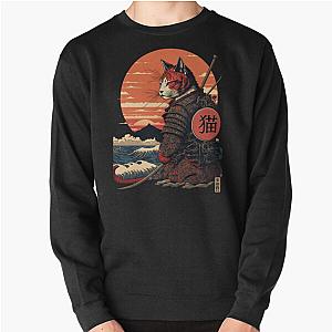 Ukiyo e Samurai Cat  Pullover Sweatshirt