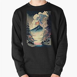 Ukiyo e style Landscape Pullover Sweatshirt