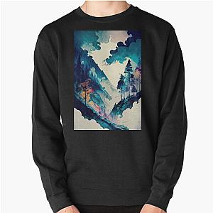 Ukiyo e style Landscape Pullover Sweatshirt