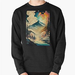 Ukiyo e style Landscape Pullover Sweatshirt