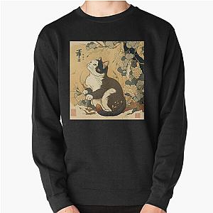 Ukiyo e Cat  Pullover Sweatshirt